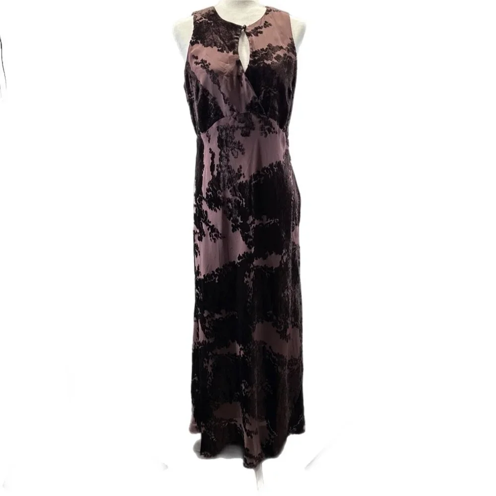Vtg Carol Little‎ Velvet Burnout Maxi Dress 10 Gown Y2K Whimsigoth Fairy Sheer - Picture 10 of 16